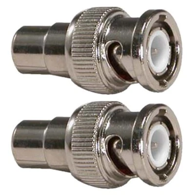 2x BNC Coaxial Coax Male to RCA Female Jack Cable Adapter Connector CCTV Camera - Image 1 of 2