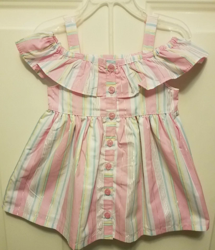 NUEVO Vestido Solero Penelope Mack Rosa Rayas Verticales Talla 5 Foto 1 de 2