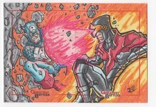 Captain America/Cyclops Marvel Greatest Battle Puzzle Sketch Cards Puis Calzada