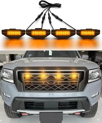 For Nissan Frontier 2022-2024 Amber Grill Lights Raptor Style LED DRL 4X X - Image 1 of 4