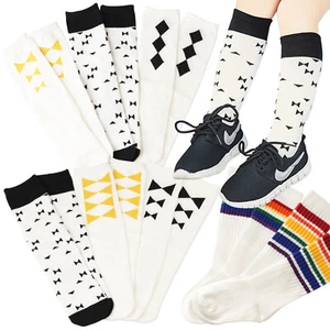 2er/3er Pack Baumwolle gestreift verschiedene bunte Muster Neuheit Kniestrümpfe Kinder - Bild 1 von 6