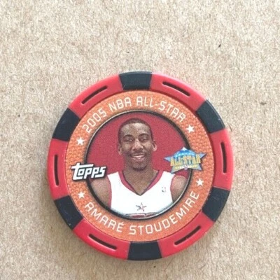 AMARE STOUDEMIRE 2005-06 TOPPS NBA POKER CHIP RED VERSION PHOENIX SUNS - Image 1 of 2