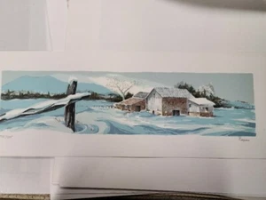 Winter Birches by Artist Bryan Signed Serigraph - Picture 1 of 4
