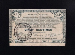 F.C. FRANCIA FRANCE , 70 COMMUNES , 20 CENTIMOS 1915 , MBC- (VF-) . - Imagen 1 de 2