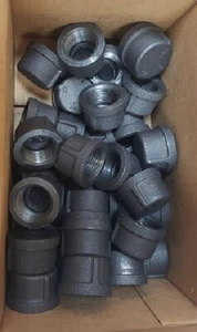 1" Black Pipe Cap Threaded Malleable Iron 100% MADE IN USA-GRINNELL- (35pc LOT) - Picture 1 of 11