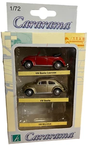 Cararama VW Beetle Cabriolet Rosso Scala 1:72 Veicolo da Collezione Veicolo Auto Maggiolino - Foto 1 di 8