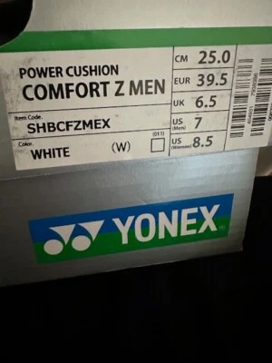 Cojín Yonex Power Comfort Z Hombre Talla 7 Blanco en caja con etiquetas (Sin usar) Foto 1 de 4