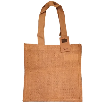 Westford Mill Brown Jute Compact Tote Bag Shopping Natural 30x30x12cm - Image 1 of 4