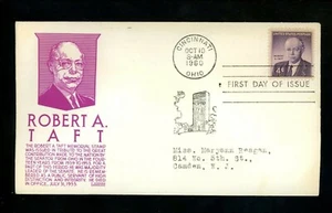 US FDC #1161 Anderson M-1 1960 Cincinnati OH Senator Robert Taft - Picture 1 of 2
