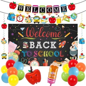 Vlipoeasn Black Welcome Back to School Banner, First Day of - Picture 1 of 7