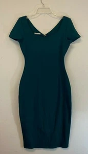Unique Vintage Womens Dark Teal Bodycon Dress Size Medium - - Picture 1 of 4