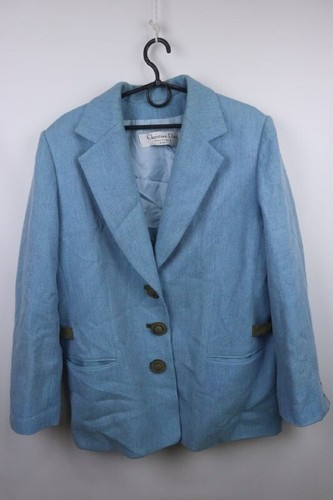 Giacca blazer maniche lunghe Christian Dior blu con risvolto intagliato