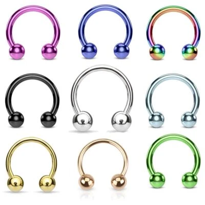 Hufeisen Piercing Ring 316L Edelstahl  Lippen Ohr Tragus Intim Augenbraue Septum - Bild 1 von 2