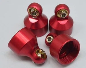 Tapas de choque de aluminio rojas 4 piezas para Traxxas X-Maxx 7076-4 Dhawk Racing - Imagen 1 de 2