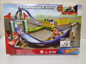 Hot Wheels MarioKart Circuit Slam Track Set Die-Cast kart Vehicle 194735050659 - Picture 1 of 7