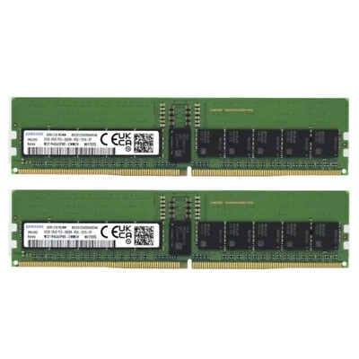 Samsung 64GB (2X32GB) DDR5 5600MHz PC5-44800 RDIMM Memory RAM (M321R4GA3PB0-CWM) - Image 1 of 4