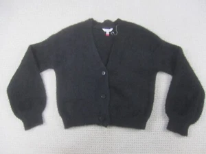 No Boundaries Sweater Girls Large Black Cardigan Long Sleeve Fuzzy Casual - Picture 1 of 8
