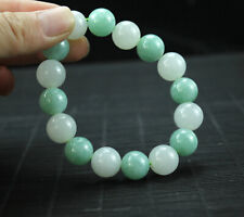 1.3 cm Chinese authenticate jadeite jade bead bracelet Emerald jade bangle