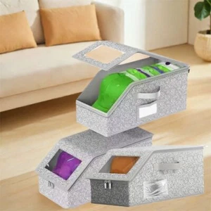 Große Kapazität Hut Aufbewahrungsbox Hut Organizer Tasche Behälter Faltbar Reißverschluss UK - Bild 1 von 10
