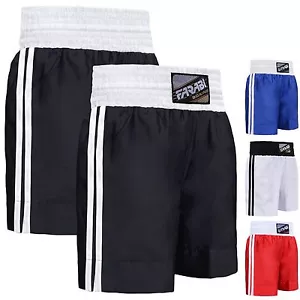 Farabi Boxing Shorts Trunks Kick Boxing MMA Training Gym Men Red Blue Black Whit - Picture 1 of 6