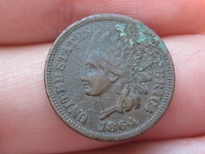1864 L Indian Head Cent Penny- Pointed Bust, Fine/VF Details, L Visible! - Picture 1 of 11