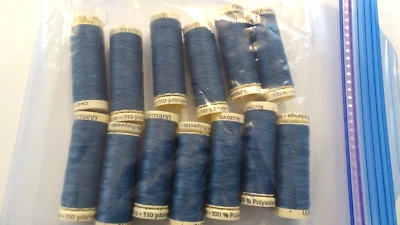Lot of 13 Güttermann 110 yds 100% polyester 236 Stone Blue - Image 1 of 4