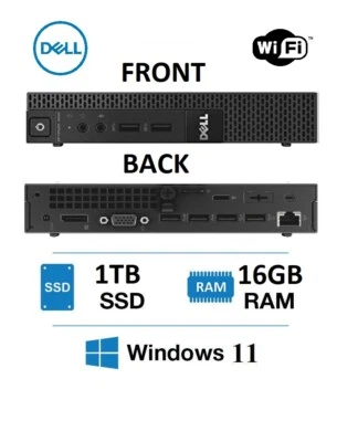 CHEAP Windows 11 DELL Desktop PC Tiny Mini Micro Core i7 8Gb 16GB  1TB SSD WiFi - Image 1 of 4