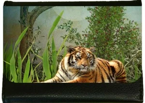 Tiger in the Grass Ladies Faux Leather Purse - Picture 1 of 4