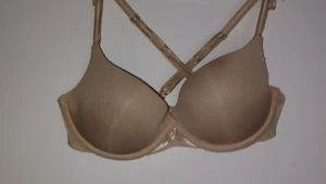 LILY OF FRANCE 34B BEIGE PUSH UP PADDED PLUNGE UNDERWIRE CONVERTIBLE STRAPS... - Picture 1 of 12
