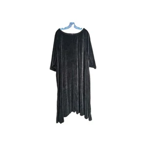 Roaman's Black Soft Velvet Feel Short Sleeve Dress Size 5X (38/40)  - Picture 1 of 6