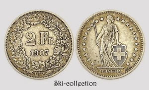 2 Francs 1907 B. Suisse/Schweiz. Argent. Qualité - Picture 1 of 1