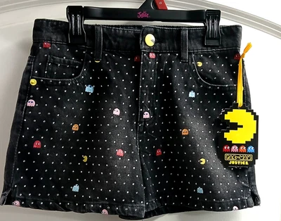 PANTALONES CORTOS VAQUEROS NEGROS EMBELLECIDOS JUSTICE PAC HOMBRE NIÑAS NUEVOS CON ETIQUETAS TALLA 10 Foto 1 de 4