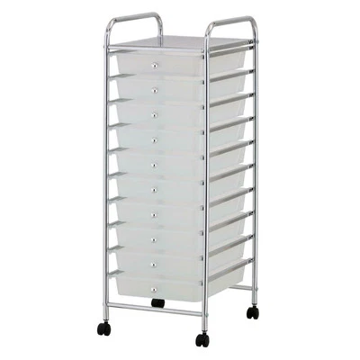 10 Drawer White Mobile Trolley Salon Storage Unit Make Up Craft Organiser - Image 1 of 4