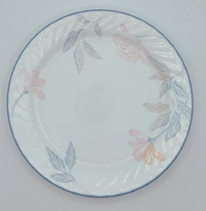 Corelle Corning Pink Trio Dinner Plate White Pink Floral Swirl Pattern Made USA - Picture 1 of 5