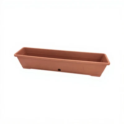 80cm Window Box Trough Terracotta Planter For Garden Plant Pot Tray | x 1 - Image 1 of 4