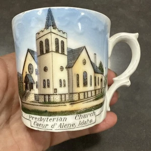 c.1910 Coeur d'Alene, ID(1st)Presbyterian Souvenir Cup -German Made For J.W.Neun - Picture 1 of 7