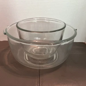Vintage Oster Regency Kitchen Center Set of 2 Glass Mixing Bowls with Pour Spout - Picture 1 of 8