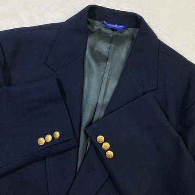 Blazer de lana Pendleton vintage para hombre 44 largo azul marino dorado botón abrigo deportivo Foto 1 de 4
