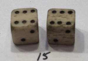 Authentische Bürgerkriegszeit Paar Knochen (Rinder) Würfel 5/16 Zoll - Bild 1 von 4