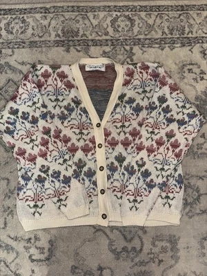 Vintage Chelsea Gardens Floral Cardigan Aprx Size Medium - EUC - Image 1 of 4