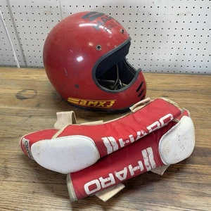 BELL 80s BMX 3 Helmet Sz 7.5 (60cm) & Haro Racing Pads RARE - SEE PHOTOS - Picture 1 of 24