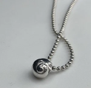 Mignon Faget Snail Shell Ball Chain Sterling Silver Necklace 24in - Picture 1 of 4