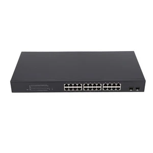 US Plug POE Switch 24 Ports Full Gigabit Automatic Detection Intelligent Pow NEW - Afbeelding 1 van 12