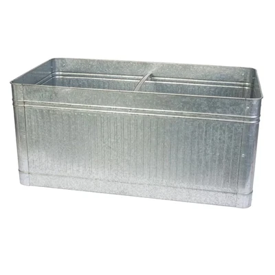 Vintage Galvanized Metal Rectangle Raised Garden Trough - Image 1 of 4