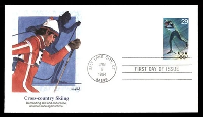 Mayfairstamps US FDC 1994 Utah cross-country skiing First Day Cover aau_48901 - Image 1 of 2