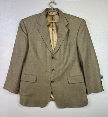Blazer Vestido Robert Stock Para Hombre Talla 46R Seda Lino Lana Beige Preppy Iglesia Foto 1 de 4