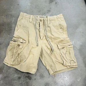 Abercrombie & Fitch Paratrooper Military Cargo Shorts Men’s 33 Tan Drawstring #1 - Picture 1 of 14