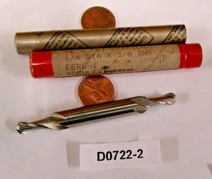ACCULEAD 3/8 Shank, 1/14" Dia 2 Flute Double End Mill HSS. USA D0722-2 "F6 - Picture 1 of 4