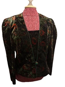 Patra | Vintage Floral Velvet Jacket Size 12 - Picture 1 of 6