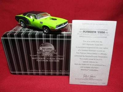 1:43 1971 Plymouth Barracuda 440 Cuda Platinum Select Edition Matchbox Muscle - Image 1 of 4